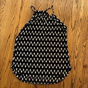 Ro & De Black and White Diamond Halter Camisole